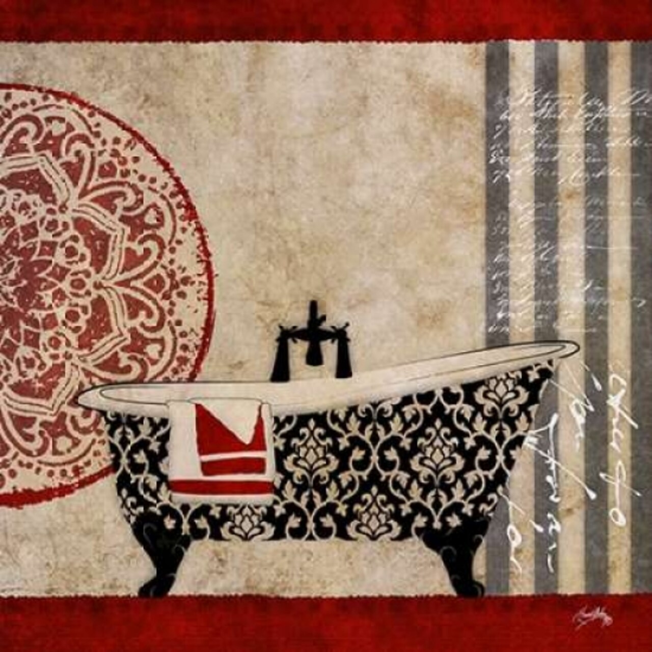 Red Garden Bath II Poster Print by Elizabeth Medley - Item # VARPDX8628M